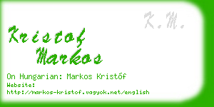kristof markos business card