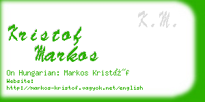 kristof markos business card